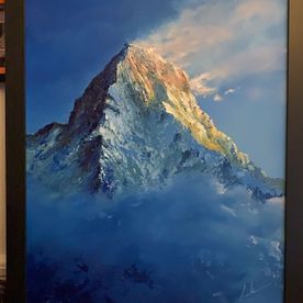 OIL, MOUNTAIN, PAINTING